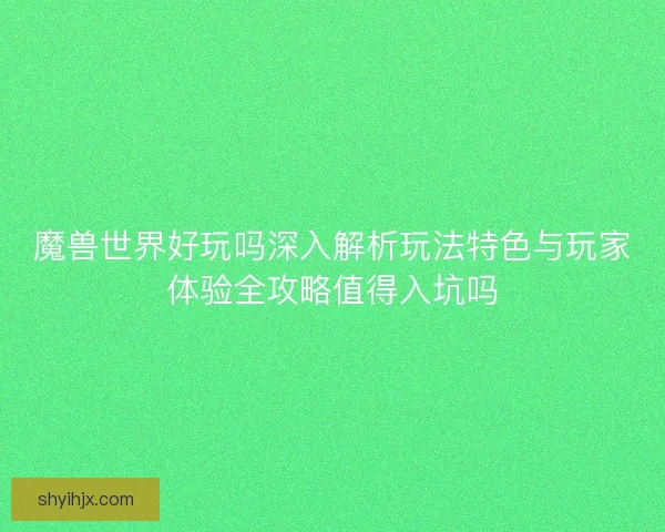 魔兽世界好玩吗深入解析玩法特色与玩家体验全攻略值得入坑吗 魔兽世界好玩吗深入解析玩法特色与玩家体验全攻略值得入坑吗
