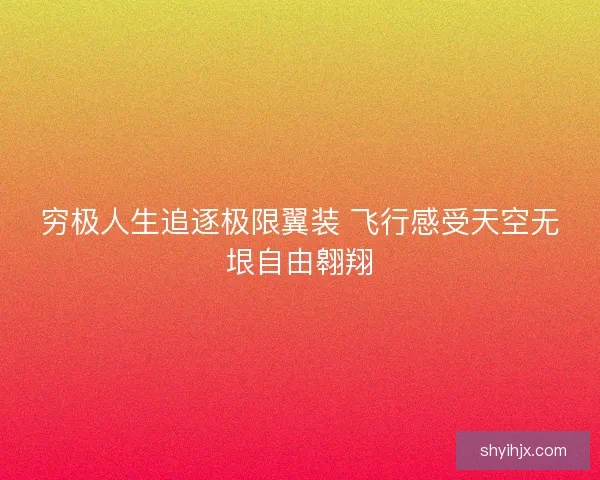 穷极人生追逐极限翼装 飞行感受天空无垠自由翱翔 穷极人生追逐极限翼装 飞行感受天空无垠自由翱翔
